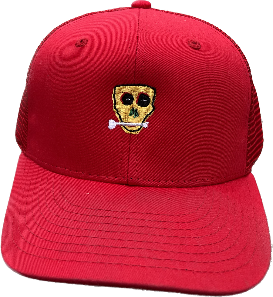 Original Embroidered Mini SkullNBone Original Embroidered Mini SkullNBone Red Trucker SnapBack $42 50% Cotton 50% Polyester Dry Clean or Hand Wash Only One Size Fits Most Unisex