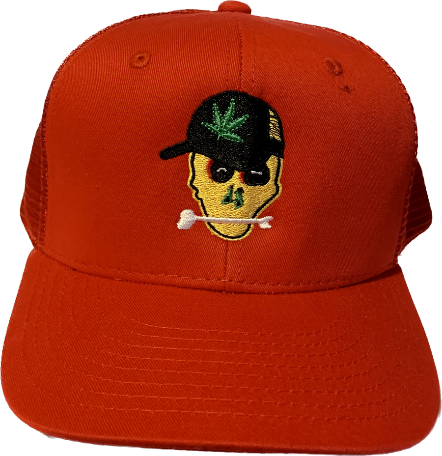 SkullNBone Herbalist Embroidered Red Trucker SnapBackt SkullNBone Herbalist Embroidered Red Trucker SnapBackt 50% Cotton 50% Polyester Dry Clean or Hand Wash Only One Size Fits Most Unisex $42 420 Friendly
