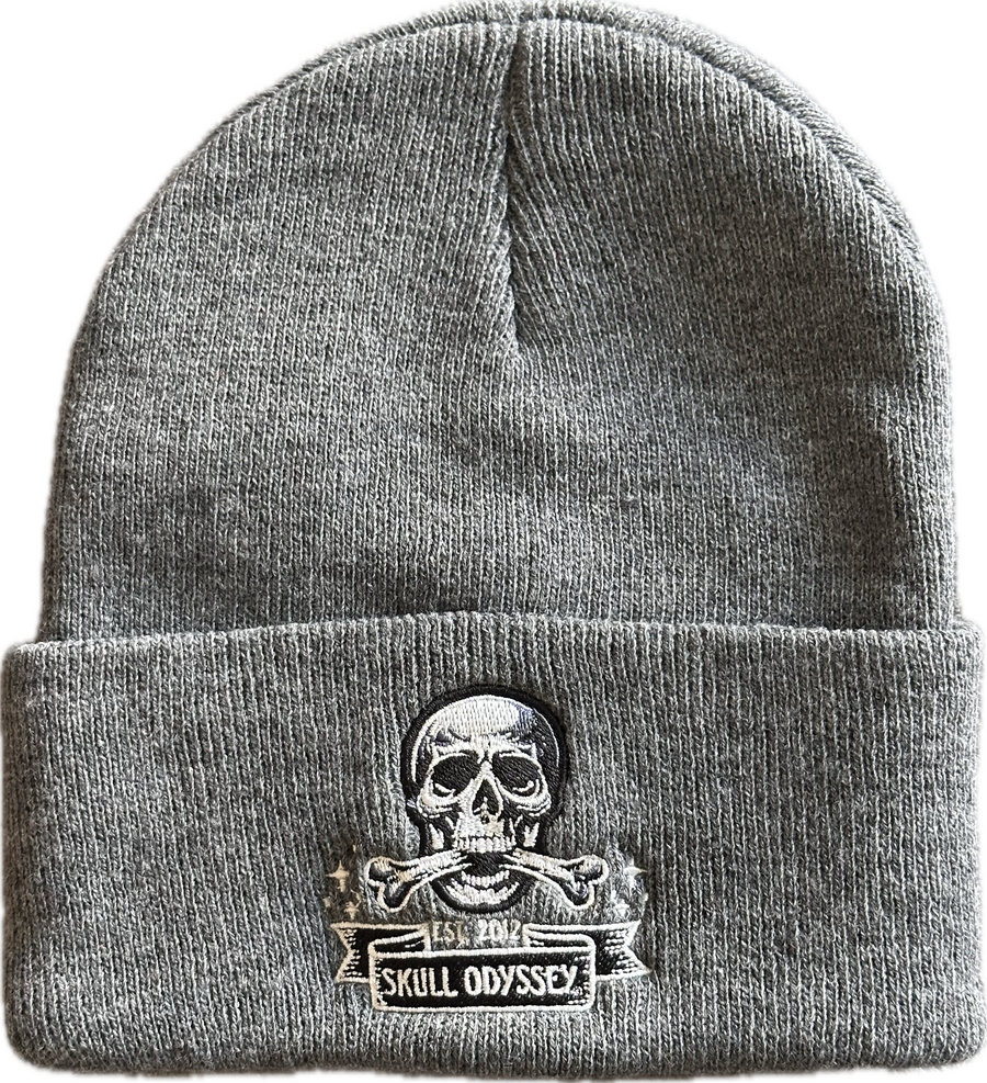 Skull Odyssey Grey Beanie SkullNBone Grey Beanie 100% Acrylic #1 Selling Beanie