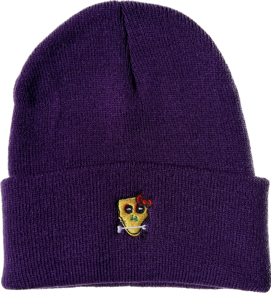 Embroidered SkullNBone Kitty Purple Beanie Embroidered SkullNBone Kitty Purple Beanie 62% Acrylic 38% Polyester $32 Hello Kitty Vibe